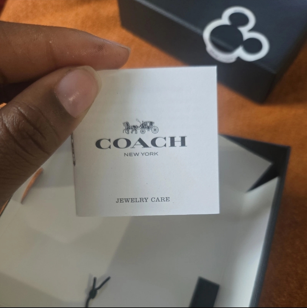 Coach Mickey Mouse Body Parts Shorts Leather Black Cord Bracelet in Box - Picture 8 of 8